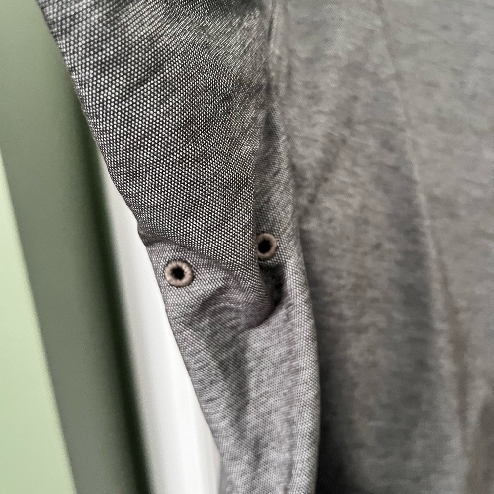 Lululemon Commission Long-Sleeve Shirt Slim Fit Enzyme Dye Grey Size Large EUC - Picture 9 of 10